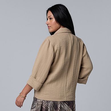 Plus Size Simply Vera Vera Wang Relaxed Double Breasted Blazer