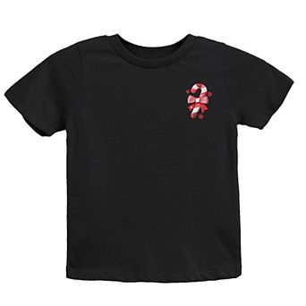 Candy Cane Bow Patchwork Print - Youth Short Sleeve Graphic T-Shirt