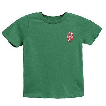 Candy Cane Bow Patchwork Print - Youth Short Sleeve Graphic T-Shirt