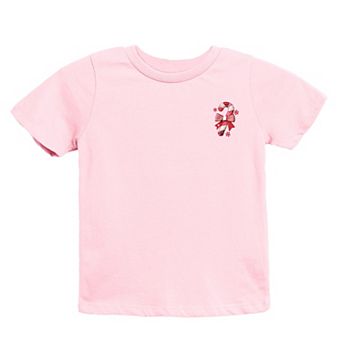 Candy Cane Bow Patchwork Print - Youth Short Sleeve Graphic T-Shirt