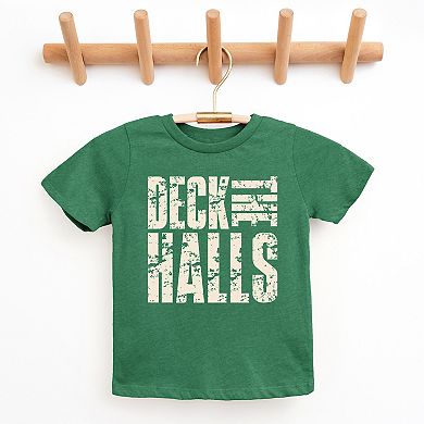 Deck the Halls Block Distressed - Youth Short Sleeve Graphic T-Shirt