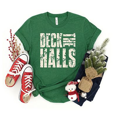 Deck the Halls Block Distressed - Youth Short Sleeve Graphic T-Shirt