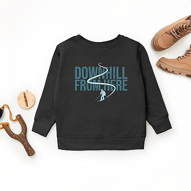 Downhill From Here Skiing - Youth Graphic Sweatshirt
