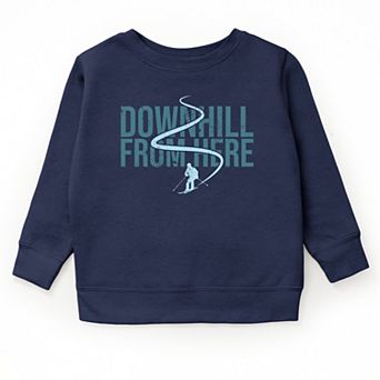 Downhill From Here Skiing - Youth Graphic Sweatshirt