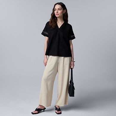 Women's Simply Vera Vera Wang Openwork Trim Shirt