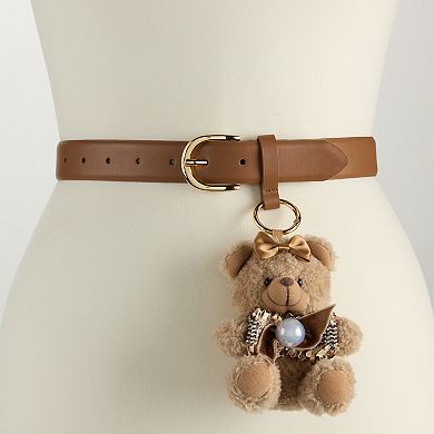 Women's BCBG Generation Pant Belt With Dapper Bear Charm