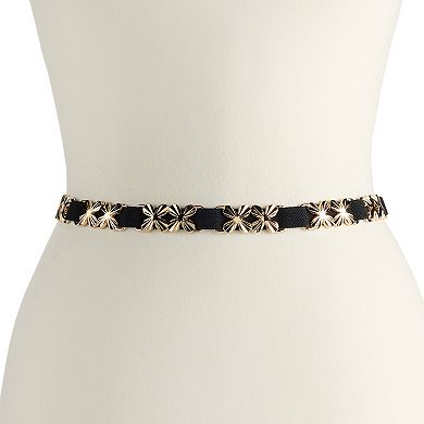 Women's BCBG Generation Floral Metal Links Stretch Belt