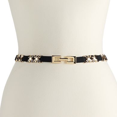 Women's BCBG Generation Floral Metal Links Stretch Belt