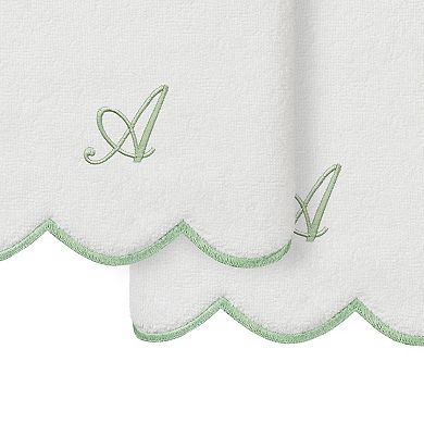 Linum Home Textiles 2-pc. Personalized Scallop Towel Set