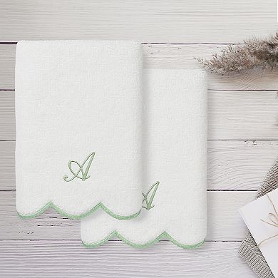 Linum Home Textiles 2-pc. Personalized Scallop Towel Set