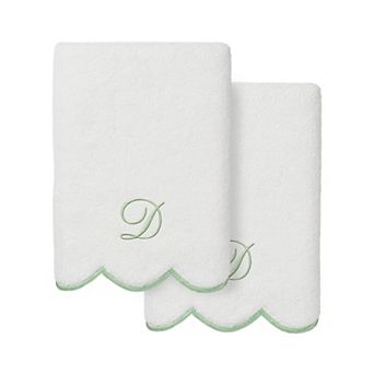 Linum Home Textiles 2 pc Personalized Scallop Towel Set