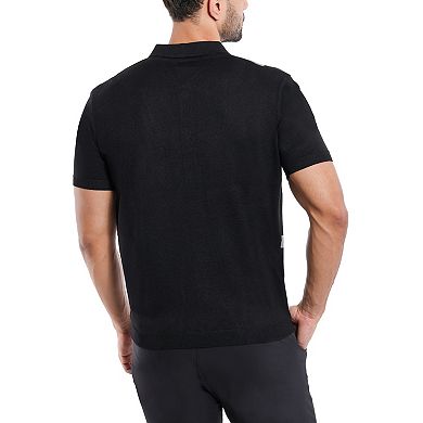 Men's Jacquard Short Sleeve Sweater Polo