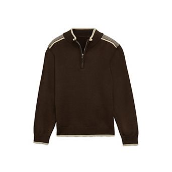 Boy's Shoulder Detail Quarter-Zip Sweater (4-12 Years)