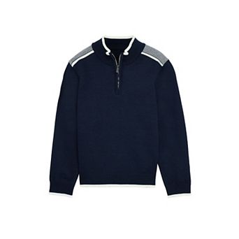 Boy's Shoulder Detail Quarter-Zip Sweater (4-12 Years)