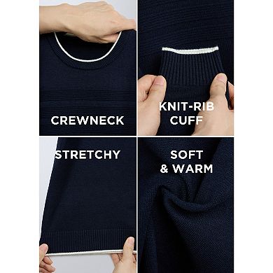 Boy's Moto Ribbing Detail Crew Neck Sweater (4-12 Years)