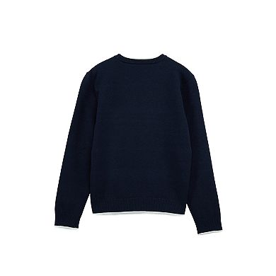 Boy's Moto Ribbing Detail Crew Neck Sweater (4-12 Years)
