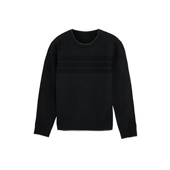 Boy's Moto Ribbing Detail Crew Neck Sweater (4-12 Years)