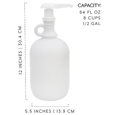 64oz Glass Jug with Pump; Half-Gallon Dispenser for Soap or Sauce