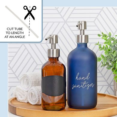 Stainless Steel Pump Tops (6-Pack), 28-400 Fit for 8oz/16oz Bottles, Silver Finish