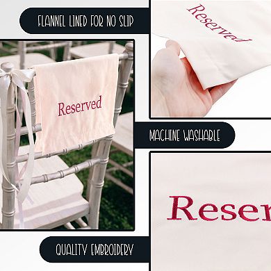 Reserved Chair or Pew Cloths, 4-Pack; Wedding or Church Seating Decor