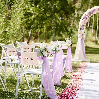 Reserved Chair or Pew Cloths, 4-Pack; Wedding or Church Seating Decor