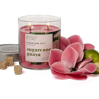 Signature Soy Lidded Sugarcane Guava Scented Candle