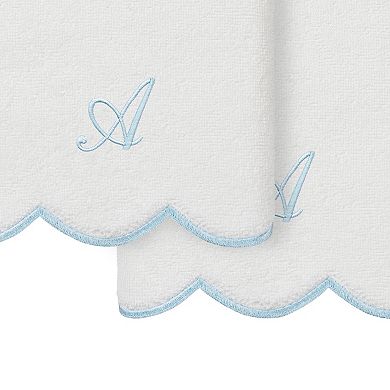 Linum Home Textiles Scallop 2-pc. Personalized Towel Set