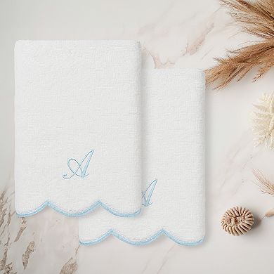 Linum Home Textiles Scallop 2-pc. Personalized Towel Set
