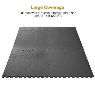 4 Puzzle Exercise Mat Foam EVA Interlocking Tiles for Gym Flooring & Workout Cushion