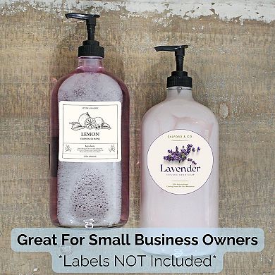 32oz Glass Soap Dispensers with Locking Pumps and Chalk Labels (2-Pack)