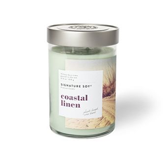 Signature Soy Lidded Coastal Linen Scented Candle