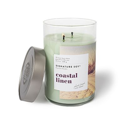Signature Soy Lidded Coastal Linen Scented Candle