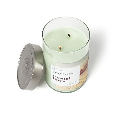 Signature Soy Lidded Coastal Linen Scented Candle