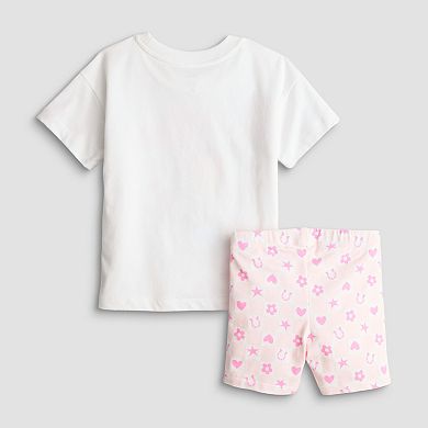 Baby & Toddler Girl Jumping Beans® Disney's Jessie 2-Piece Oversized Tee & Bike Shorts Set