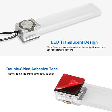 4Pcs Blue LED Car Interior Lights DC 12V Ambient Atmosphere Lamp with Car Charger