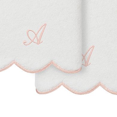 Linum Home Textiles Scallop 2-pc. Personalized Towel Set