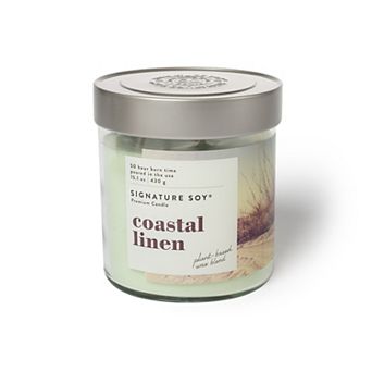 Signature Soy Lidded Coastal Linen Scented Candle
