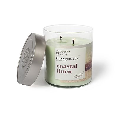 Signature Soy Lidded Coastal Linen Scented Candle