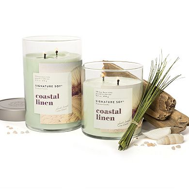 Signature Soy Lidded Coastal Linen Scented Candle