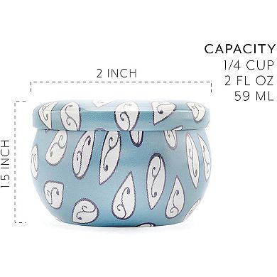 2oz Boho Metal Candle Tins, 12Pack; EuropeanStyle Craft & Gift Containers