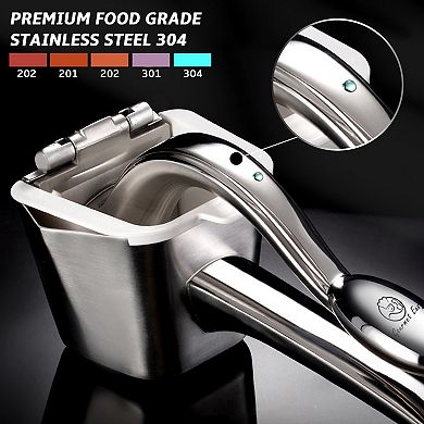 Stainless Steel Lemon Squeezer, Heavy-Duty Orange Juicer, Durable Hand Press Citrus Juicer