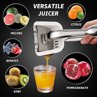Stainless Steel Lemon Squeezer, Heavy-Duty Orange Juicer, Durable Hand Press Citrus Juicer