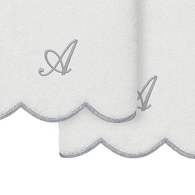 Linum Home Textiles Scallop 2-pc. Personalized Towel Set