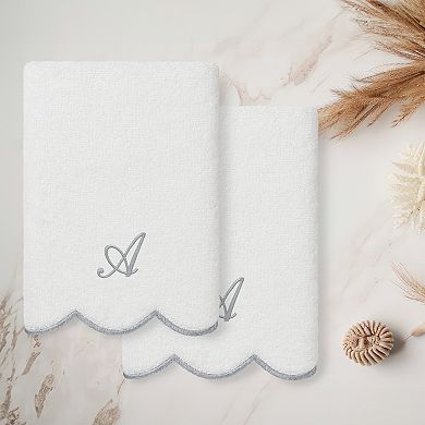 Linum Home Textiles Scallop 2-pc. Personalized Towel Set