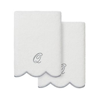 Linum Home Textiles Scallop 2 pc Personalized Towel Set