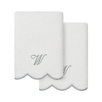 Linum Home Textiles Scallop 2 pc Personalized Towel Set
