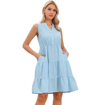 Casual Dress for Women's Sleeveless V Neck Above Knee Summer A Line Dresses