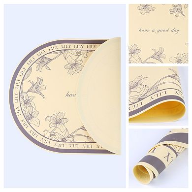 6 Sets Leather Placemats for Kitchen Dining Table Decor Wipeable Floral Table Mat 16.9*11.8inch