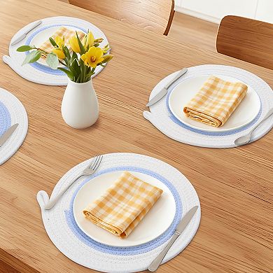 6 Sets Farmhouse Placemats for Dining Table Decor Indoor Outdoor Kitchen Table Mat 11.8inch
