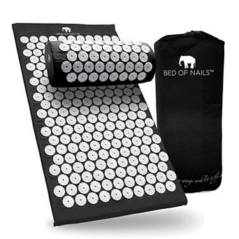 Bed of Nails Acupressure Mat & Pillow - Black